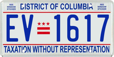 DC license plate EV1617