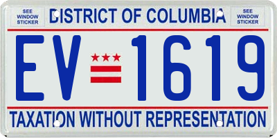 DC license plate EV1619