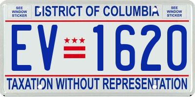 DC license plate EV1620