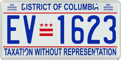 DC license plate EV1623