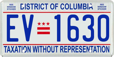 DC license plate EV1630