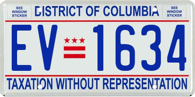 DC license plate EV1634