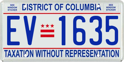 DC license plate EV1635