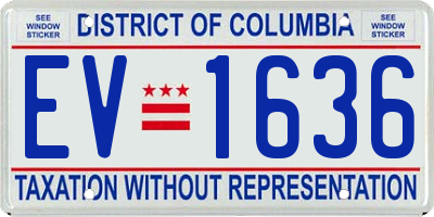 DC license plate EV1636