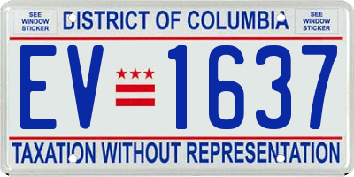 DC license plate EV1637