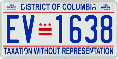 DC license plate EV1638