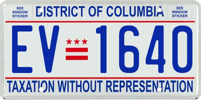 DC license plate EV1640