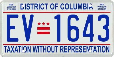 DC license plate EV1643