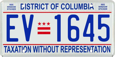 DC license plate EV1645