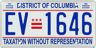 DC license plate EV1646