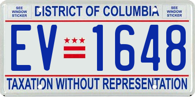 DC license plate EV1648