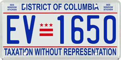 DC license plate EV1650