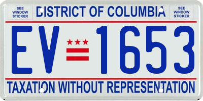 DC license plate EV1653