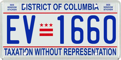 DC license plate EV1660