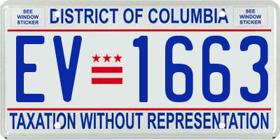 DC license plate EV1663