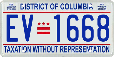 DC license plate EV1668