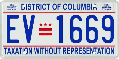 DC license plate EV1669