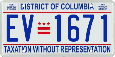 DC license plate EV1671