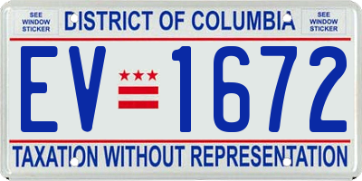 DC license plate EV1672