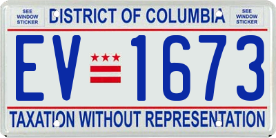 DC license plate EV1673