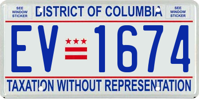 DC license plate EV1674