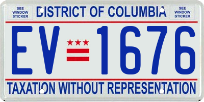 DC license plate EV1676