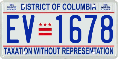 DC license plate EV1678