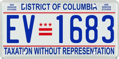 DC license plate EV1683