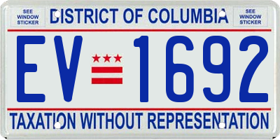 DC license plate EV1692