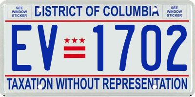 DC license plate EV1702