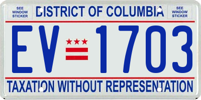 DC license plate EV1703