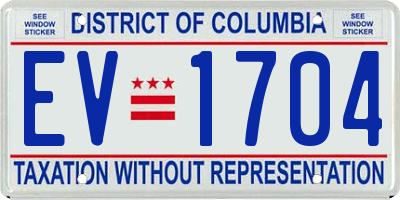 DC license plate EV1704