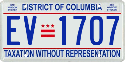 DC license plate EV1707