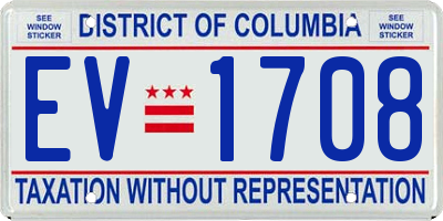DC license plate EV1708