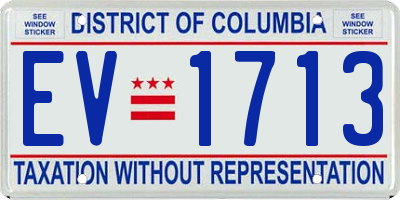 DC license plate EV1713