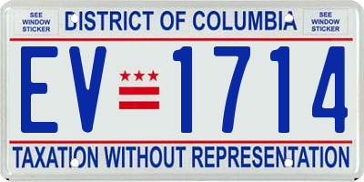 DC license plate EV1714