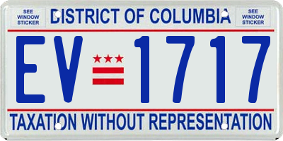DC license plate EV1717