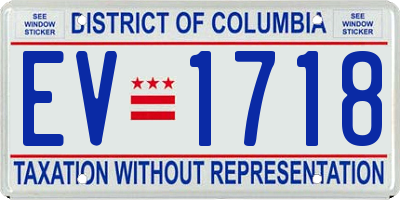 DC license plate EV1718