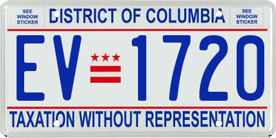 DC license plate EV1720