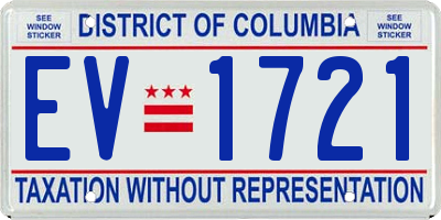DC license plate EV1721