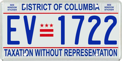 DC license plate EV1722