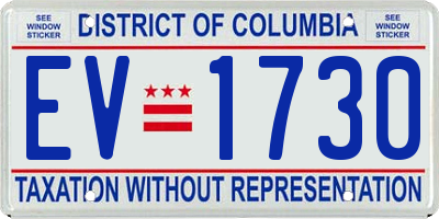 DC license plate EV1730