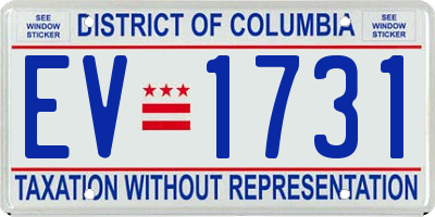 DC license plate EV1731