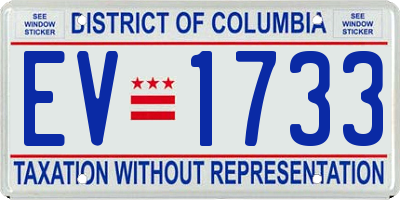 DC license plate EV1733