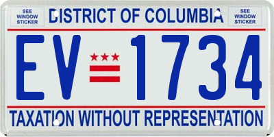 DC license plate EV1734