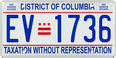 DC license plate EV1736