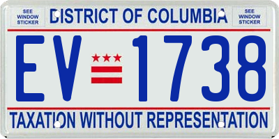 DC license plate EV1738