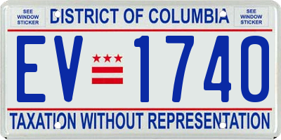 DC license plate EV1740