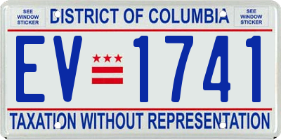 DC license plate EV1741