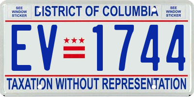 DC license plate EV1744